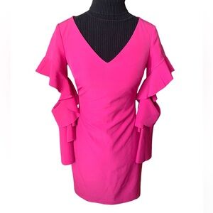Badgley Mischka Pink long sleeve dress